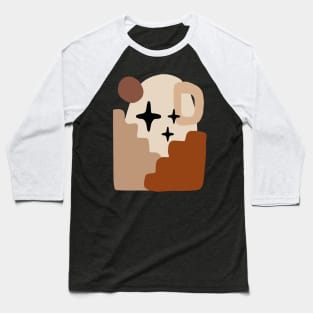 Minimal Modern  Abstract Shapes  Warm Tones  Design Baseball T-Shirt